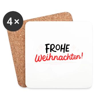 Frohe Weihnachten christmas xmas - Untersetzer (4er-Set) - Weiß - Vorne