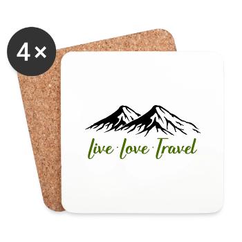 Vivre l’amour voyage montagnes - Dessous de verre (lot de 4) - blanc - Devant