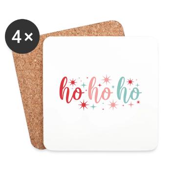 Ho Ho Ho - Untersetzer (4er-Set) - Weiß - Vorne