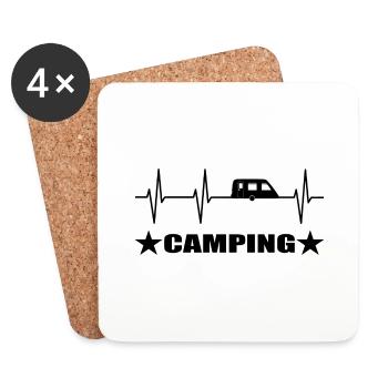 Camping - Untersetzer (4er-Set) - Weiß - Vorne