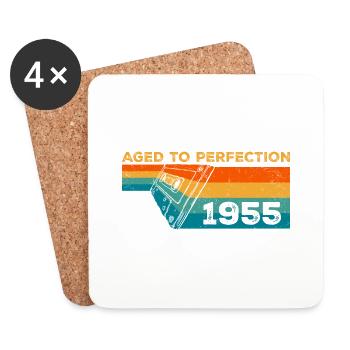 Vintage 1955 - Retro 1955 Birthday Gift - Coasters (set of 4) - white - Front