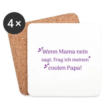 lustige sprüche cooler papa - Untersetzer (4er-Set) - Weiß - Vorne