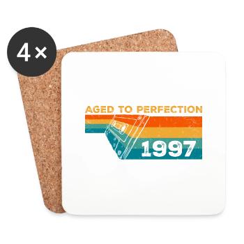 Jahrgang 1997 - 1997 Retro Geburtstagsgeschenk - Untersetzer (4er-Set) - Weiß - Vorne