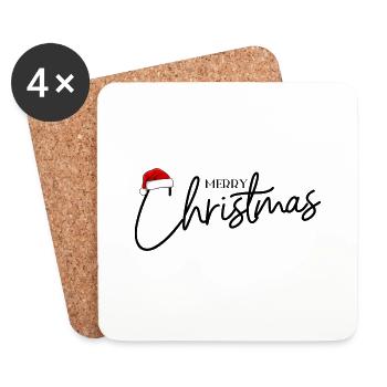 Merry Christmas - Untersetzer (4er-Set) - Weiß - Vorne