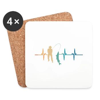 Fisherman's Heartbeat - Coasters (set of 4) - white - Front