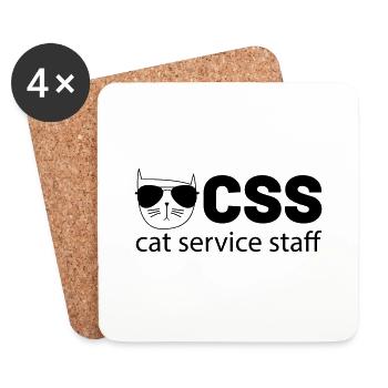 css cat service staff - Coasters (set of 4) - white - Front
