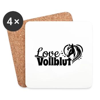 Tête de cheval pur-sang Love Heart - Dessous de verre (lot de 4) - blanc - Devant