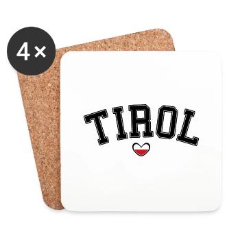 Tirol Herz Schrift - Untersetzer (4er-Set) - Weiß - Vorne