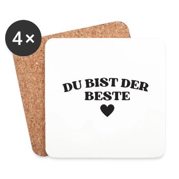 Du bist der Beste - Untersetzer (4er-Set) - Weiß - Vorne