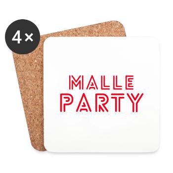 Malle Party, Mallorca, Malle, Party, Bierkönig - Untersetzer (4er-Set) - Weiß - Vorne