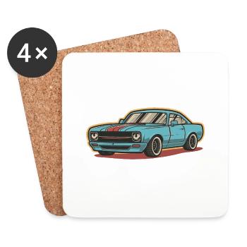 AUTOS - Untersetzer (4er-Set) - Weiß - Vorne