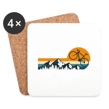 Vélo Tourmalet ascension tourmalet velo cycliste - Dessous de verre (lot de 4) - blanc - Devant
