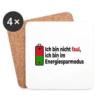 Spruch Energiesparmodus - Untersetzer (4er-Set) - Weiß - Vorne