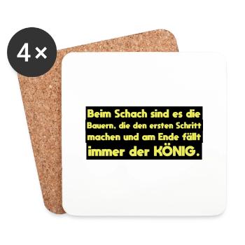 witzige Bauern Landwirt Sprüche - Untersetzer (4er-Set) - Weiß - Vorne