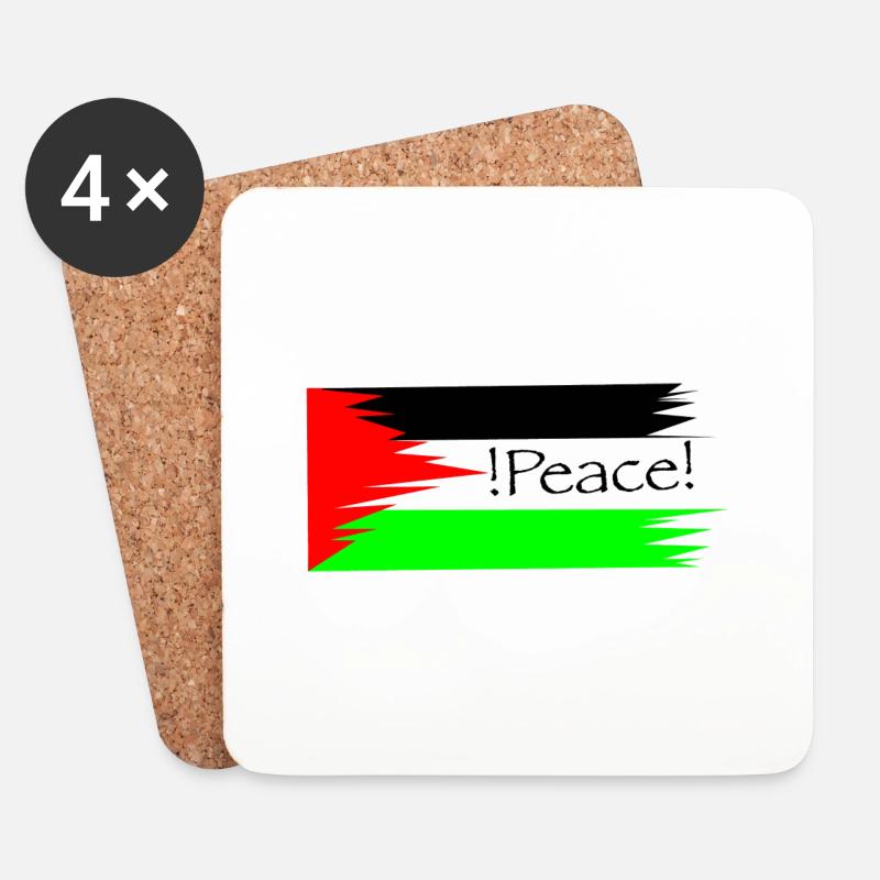 Palestine Peace - Untersetzer (4er-Set) - Weiß