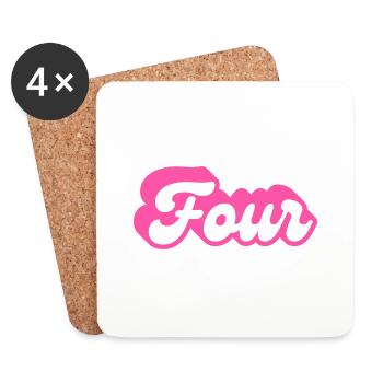 Fünfter Geburtstag - 4. Geburtstag retro pink - Untersetzer (4er-Set) - Weiß - Vorne