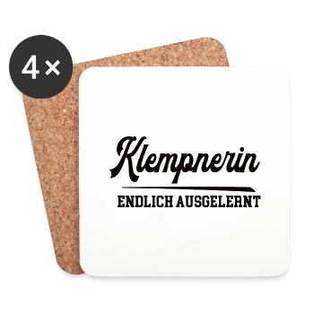 Klempnerin Ausbildung Bestanden Klempner Azubine - Untersetzer (4er-Set) - Weiß - Vorne
