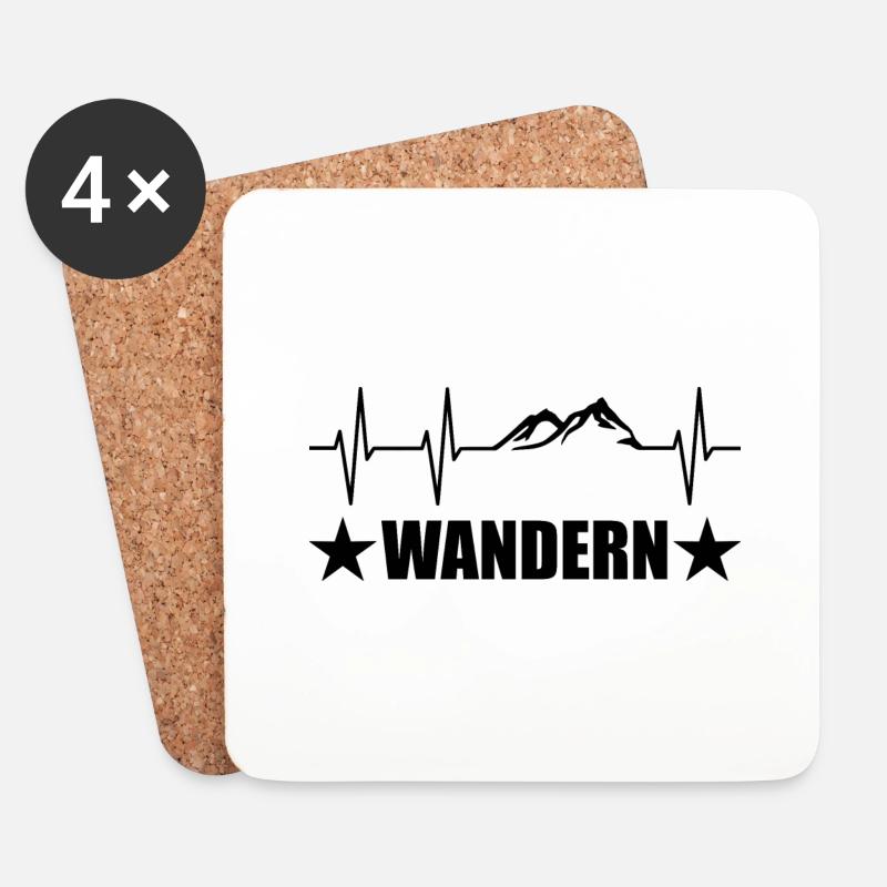 Wandern - Untersetzer (4er-Set) - Weiß