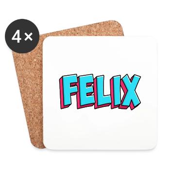 Name Motif: Felix - Coasters (set of 4) - white - Front