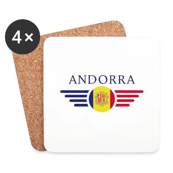 Andorra Stil Design T-Shirt - Untersetzer (4er-Set) - Weiß - Vorne