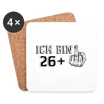 Drôle de cadeau d’anniversaire J’ai 26 ans Plus 1 - Dessous de verre (lot de 4) - blanc - Devant
