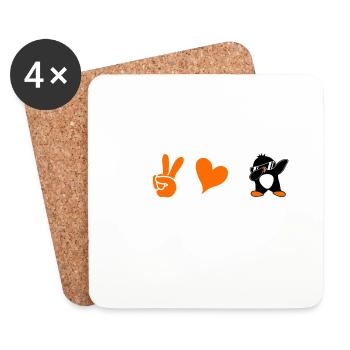Amour Paix Pingouins Drôle Dab Cool Pingouin Dabbing - Dessous de verre (lot de 4) - blanc - Devant