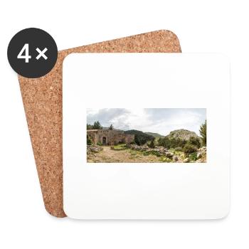 ruines du château médiéval Palio Pyli Kos - Dessous de verre (lot de 4) - blanc - Devant