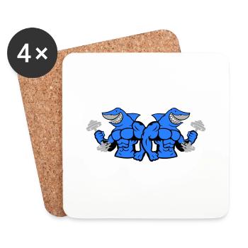 Requin Hai Musculation 2 - Dessous de verre (lot de 4) - blanc - Devant