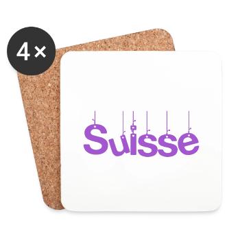 SUISSE. PAYS. GENEVE. SUISSE. HUMOUR - Dessous de verre (lot de 4) - blanc - Devant