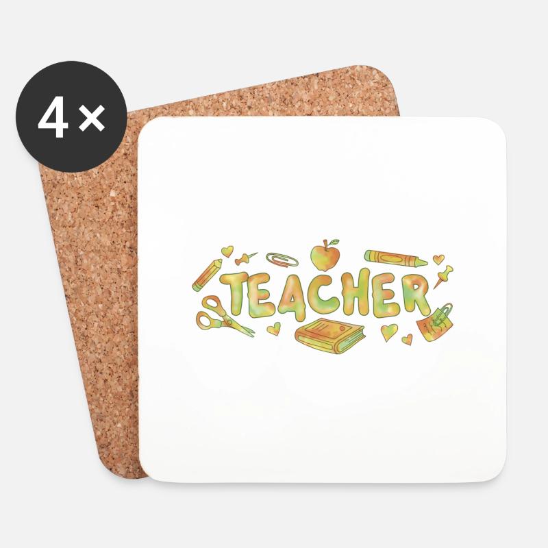 Teacher - Untersetzer (4er-Set) - Weiß