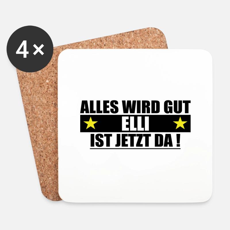 Elli Name Vorname Geburtstag - Untersetzer (4er-Set) - Weiß