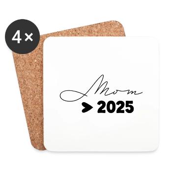 Maman 2025 - Dessous de verre (lot de 4) - blanc - Devant
