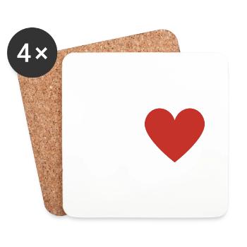 Letter p red heart - Coasters (set of 4) - white - Front
