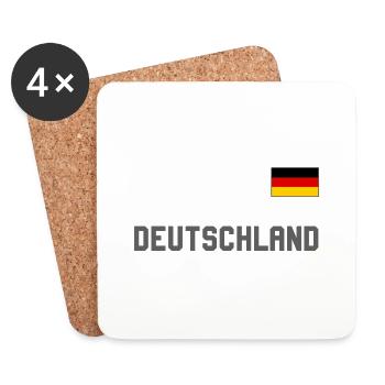 Look maillot de l’Allemagne avec drapeau sur la poitrine - Dessous de verre (lot de 4) - blanc - Devant