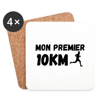 Mein erster 10-km-Lauf für Männer - Untersetzer (4er-Set) - Weiß - Vorne