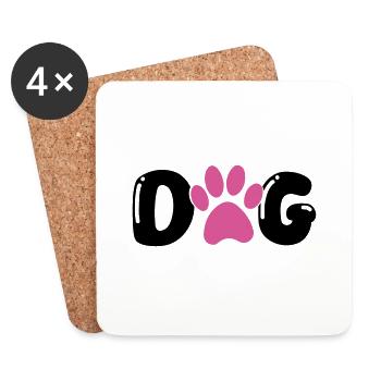 dog pfote - Untersetzer (4er-Set) - Weiß - Vorne