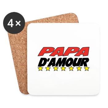 LIEBE PAPA - Untersetzer (4er-Set) - Weiß - Vorne