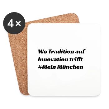 München - Untersetzer (4er-Set) - Weiß - Vorne