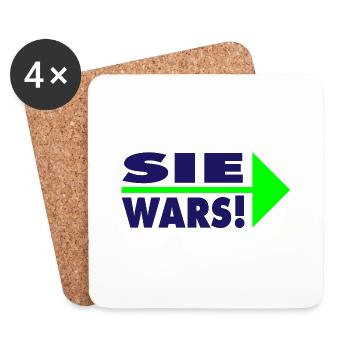 Sie wars! Partner- oder Partyshirt - Untersetzer (4er-Set) - Weiß - Vorne
