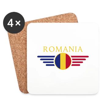 Ich liebe Rumänien, Eleganz Stil Design T-Shirt - Untersetzer (4er-Set) - Weiß - Vorne