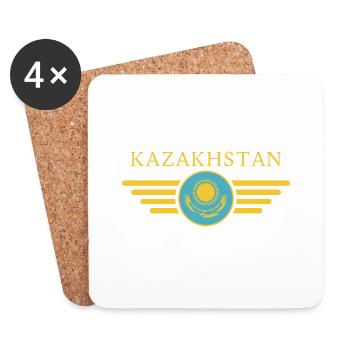 J’aime le Kazakhstan, T-shirt design de style élégance - Dessous de verre (lot de 4) - blanc - Devant