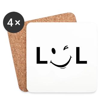 LOL Unisex - Untersetzer (4er-Set) - Weiß - Vorne