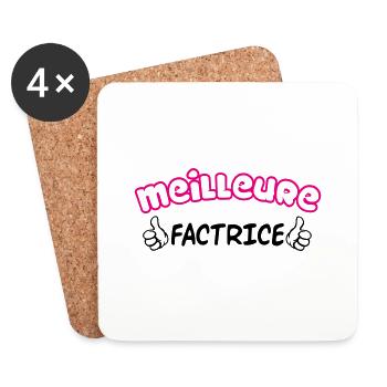 MEILLEURE FACTRICE - Dessous de verre (lot de 4) - blanc - Devant