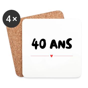 40. 40 YEARS. 40th ANNIVERSARY. 40 YEARS ANNIVERSARY. - Coasters (set of 4) - white - Front