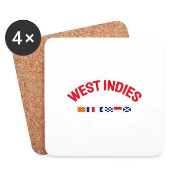 West Indies Flags - Karibik - Caribbean - Flaggen - Untersetzer (4er-Set) - Weiß - Vorne