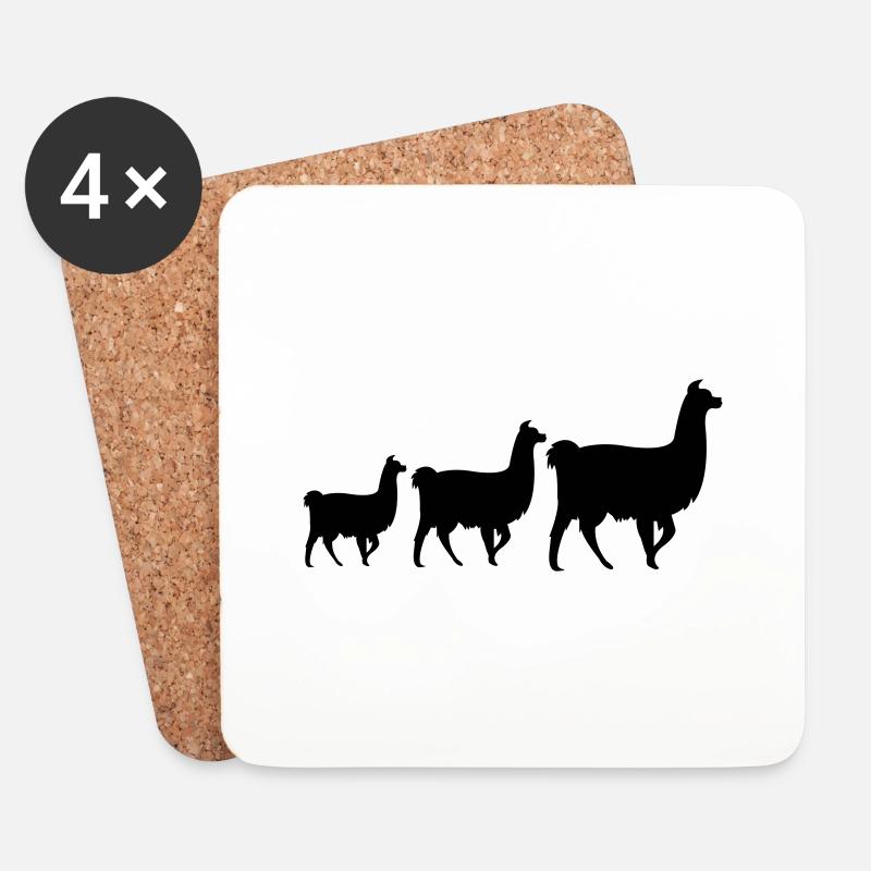 lama family - Untersetzer (4er-Set) - Weiß