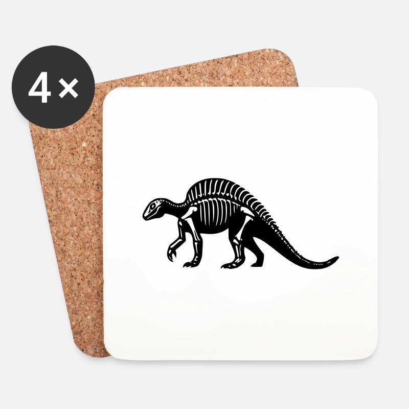 Dinosaur Fossil - Coasters (set of 4) - white
