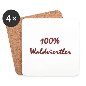 100% Waldviertler - Dessous de verre (lot de 4) - blanc - Devant