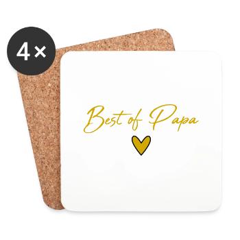 PAPOUNET. DAD. FATHER'S DAY. HAPPY FATHER'S DAY - Coasters (set of 4) - white - Front