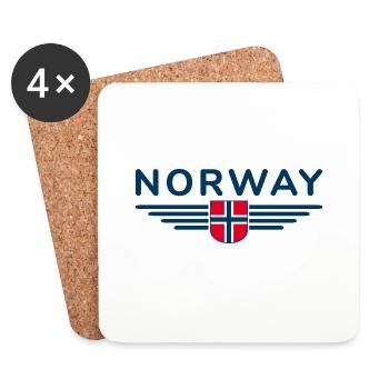 Ich liebe Norwegen Design T-Shirt Outfit - Untersetzer (4er-Set) - Weiß - Vorne